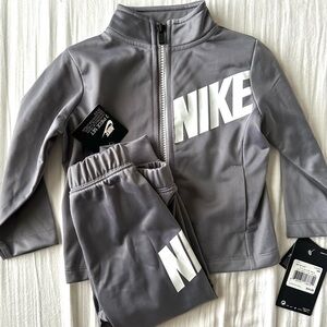 Nike Gray and White Athletic Tracksuit